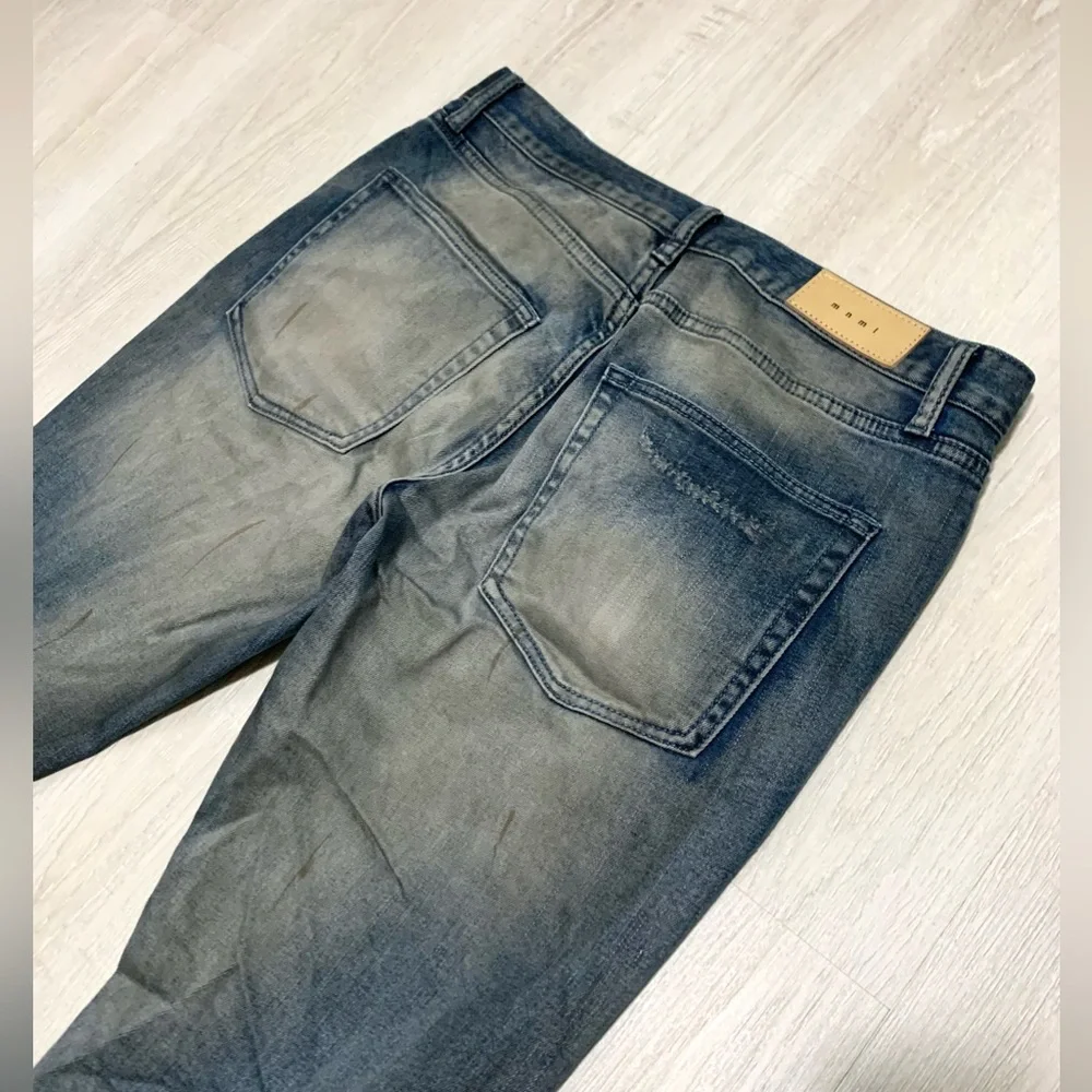 MNML Streetwear Jeans Distressed Blue Denim Sz 34 - Picture 6 of 12